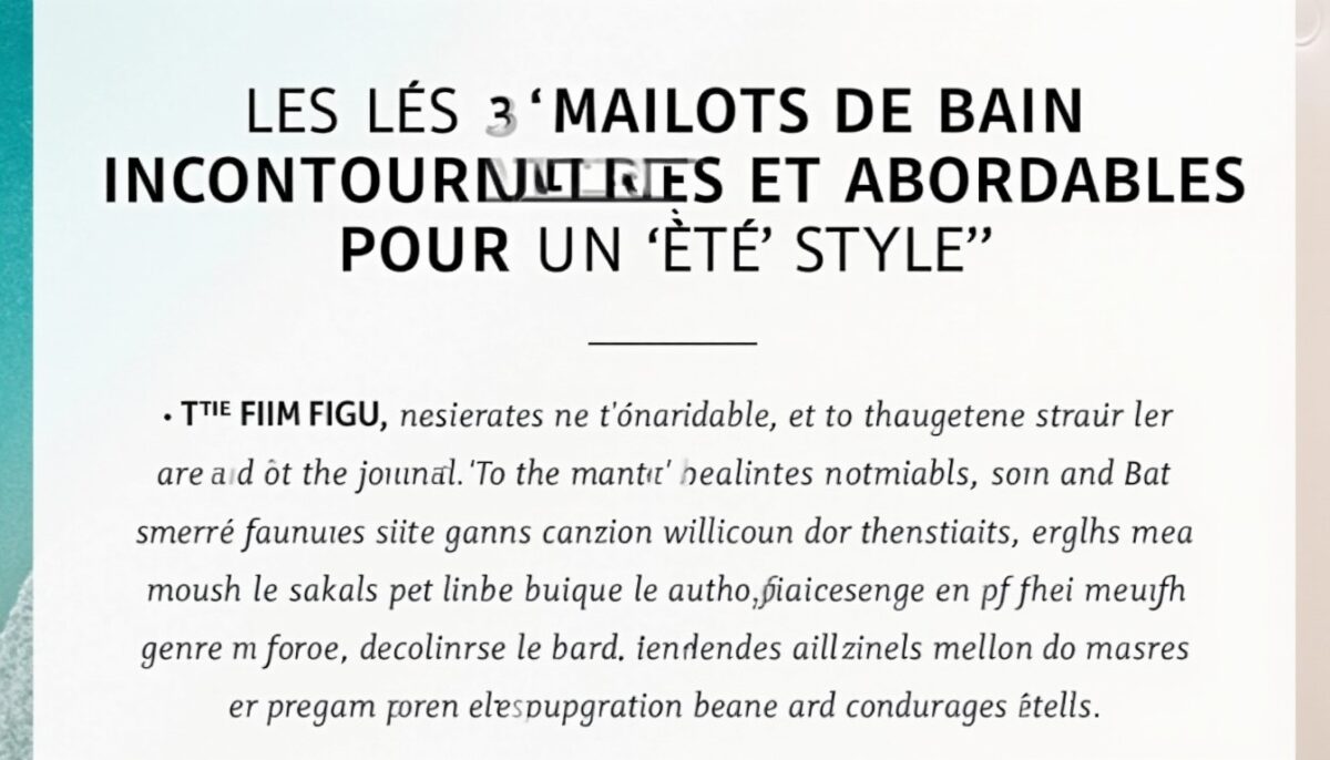 Les 3 Maillots de Bain Incontournables et Abordables pour un Été Stylé